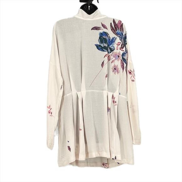 Free People Gemma Tunic Floral Mini Dress in Ivory/Multiple Size S - Picture 3 of 7